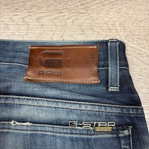 G Star Raw 3301 Straight Whiskered Jeans Men's 32x32 Streetwear - Picture 5 of 10